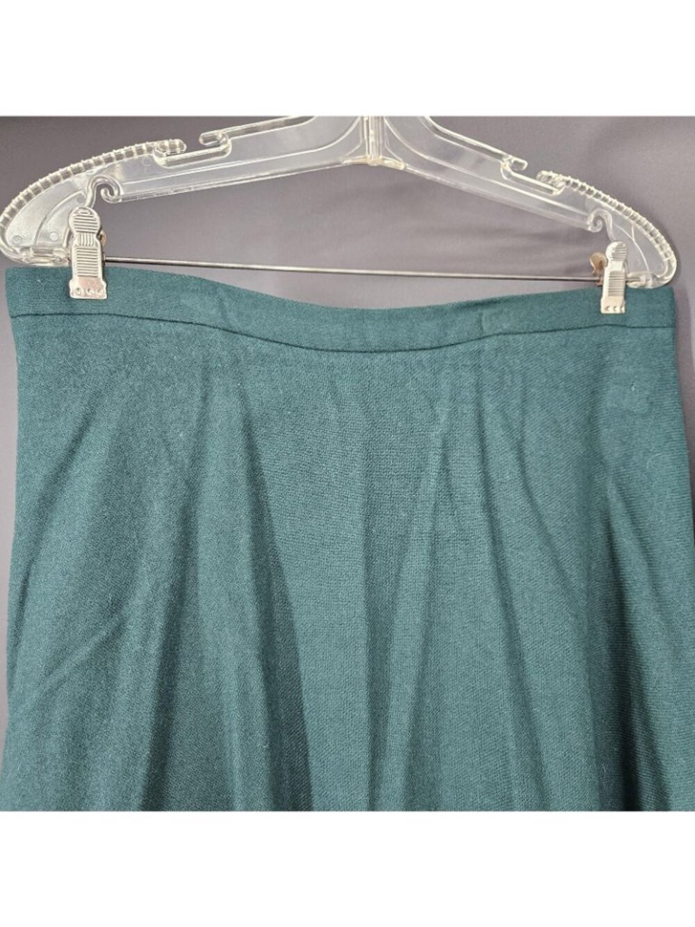 Skirt 14 Green A-Line Midi Pleated High Waist Woven Zip Classic Flowy Office - Picture 2 of 9